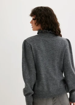bonprix bonprix Jersey de cuello alto Gris jaspeado Hot