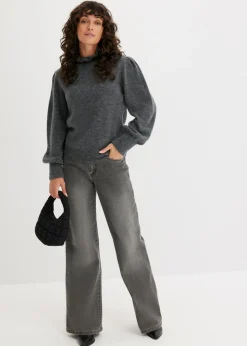 bonprix bonprix Jersey de cuello alto Gris jaspeado Hot