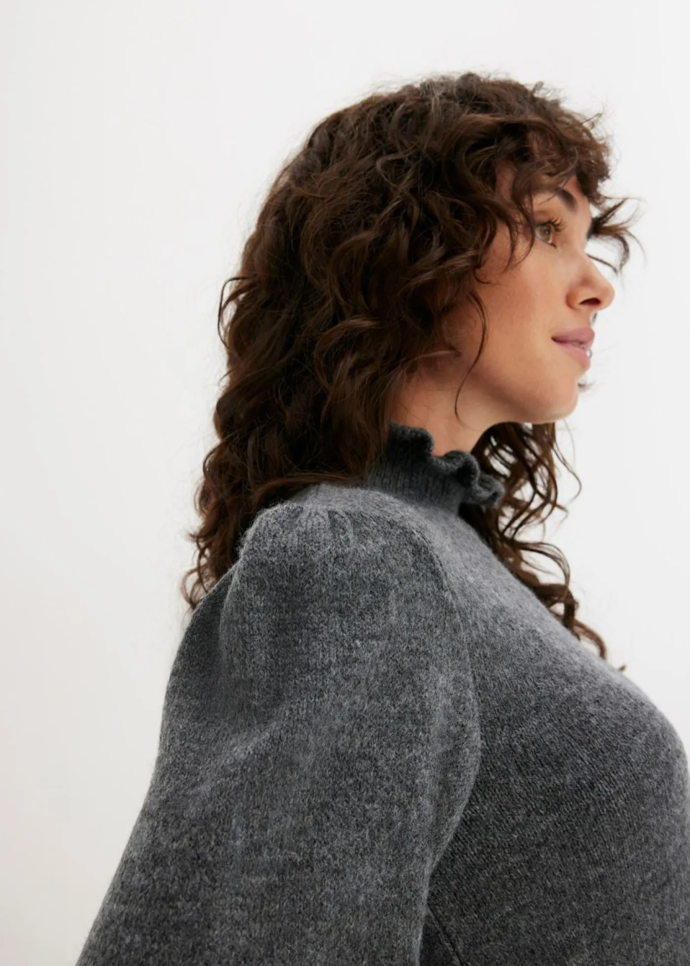 bonprix bonprix Jersey de cuello alto Gris jaspeado Hot