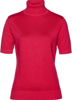 bonprix bonprix Jersey de cuello alto y manga corta Granate Online
