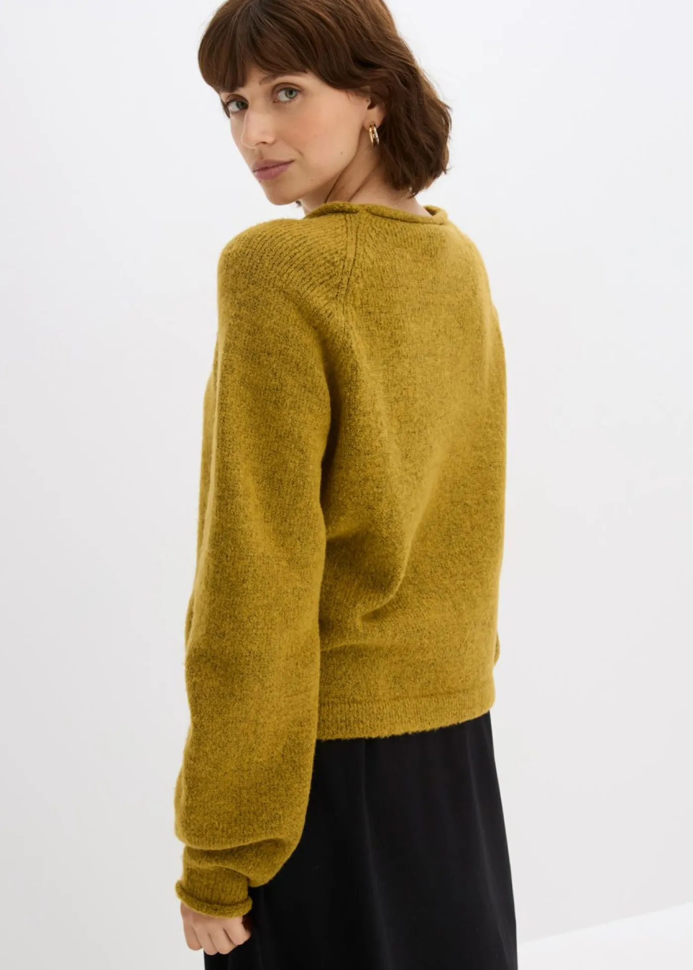 bonprix bonprix Jersey de cuello redondo verde tierra moteado Sale