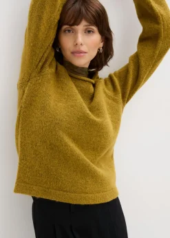 bonprix bonprix Jersey de cuello redondo verde tierra moteado Sale