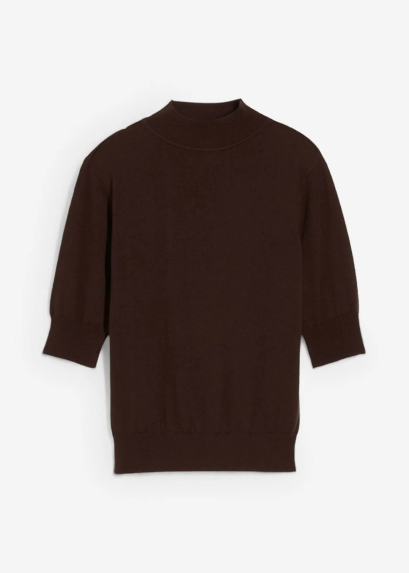 bonprix bonprix Jersey de cuello vuelto con mezcla de lana suave Marrón oscuro Best