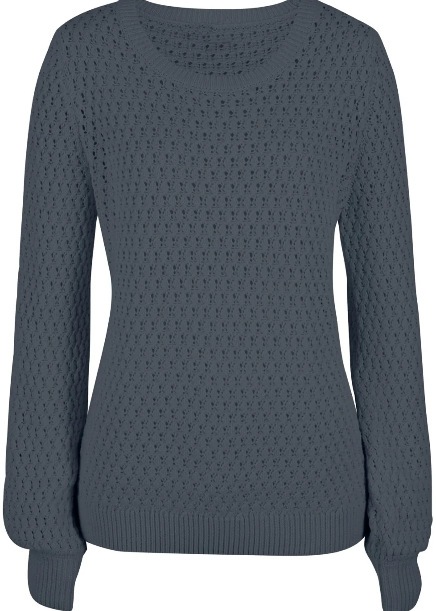 bonprix bonprix Jersey de mezcla de algodón con punto estructurado Azul oscuro Sale