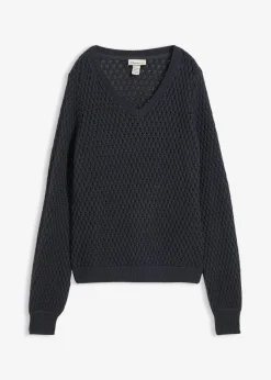 bonprix bonprix Jersey de mezcla de algodón Azul oscuro Hot