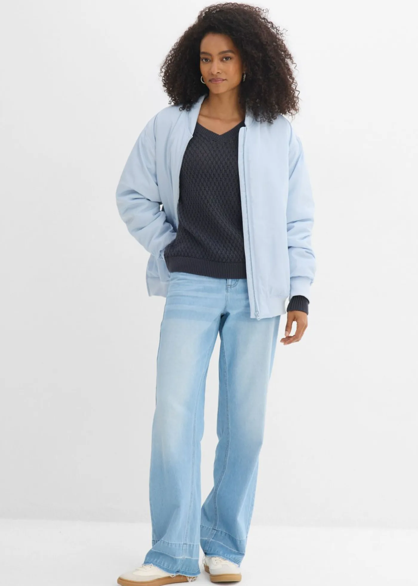 bonprix bonprix Jersey de mezcla de algodón Azul oscuro Hot