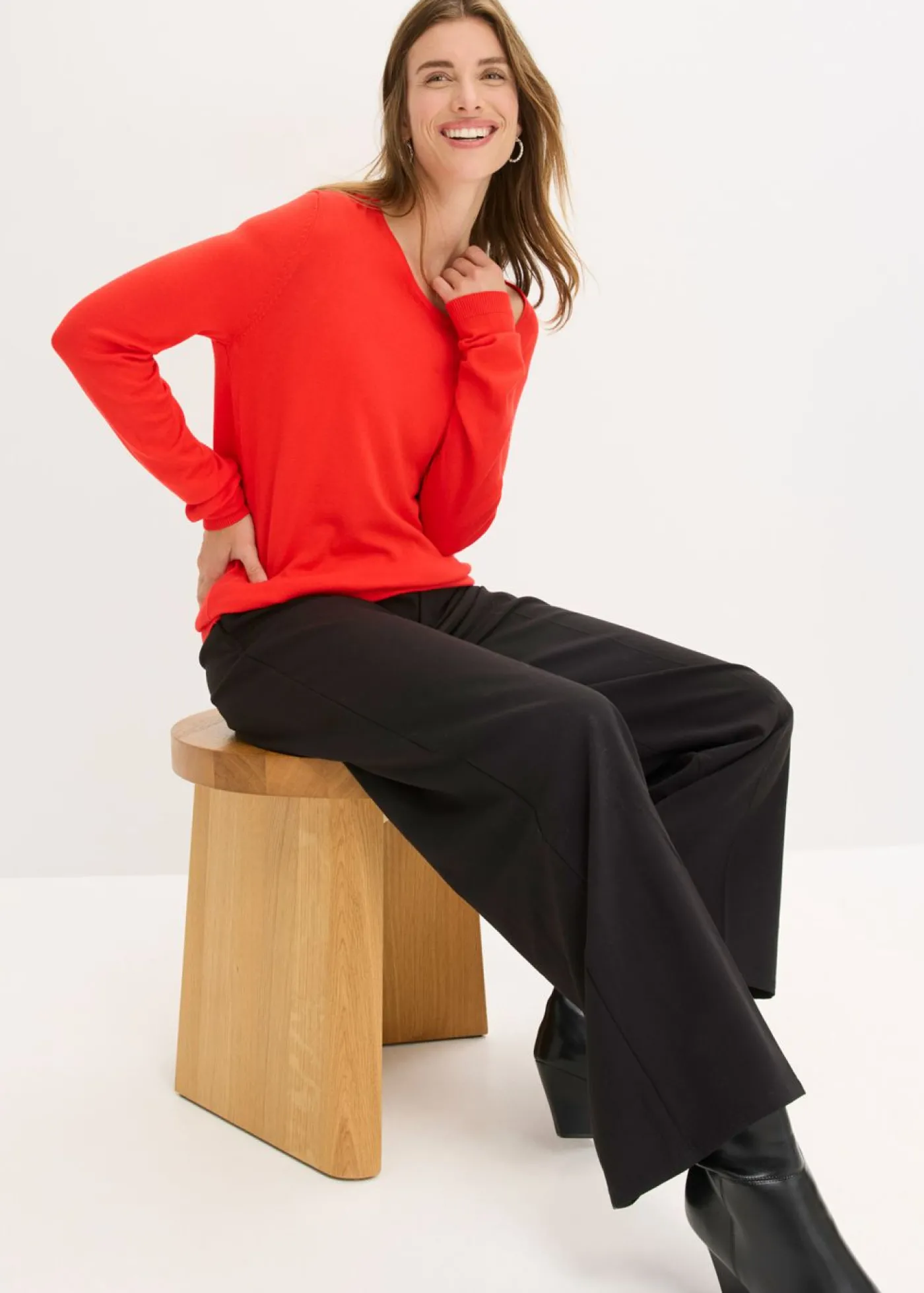 bonprix bonprix Jersey de mezcla de viscosa fluida Rojo Clearance