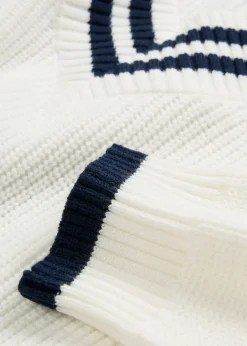 bonprix bonprix Jersey de mezcla de viscosa Blanco lana/azul marino Hot
