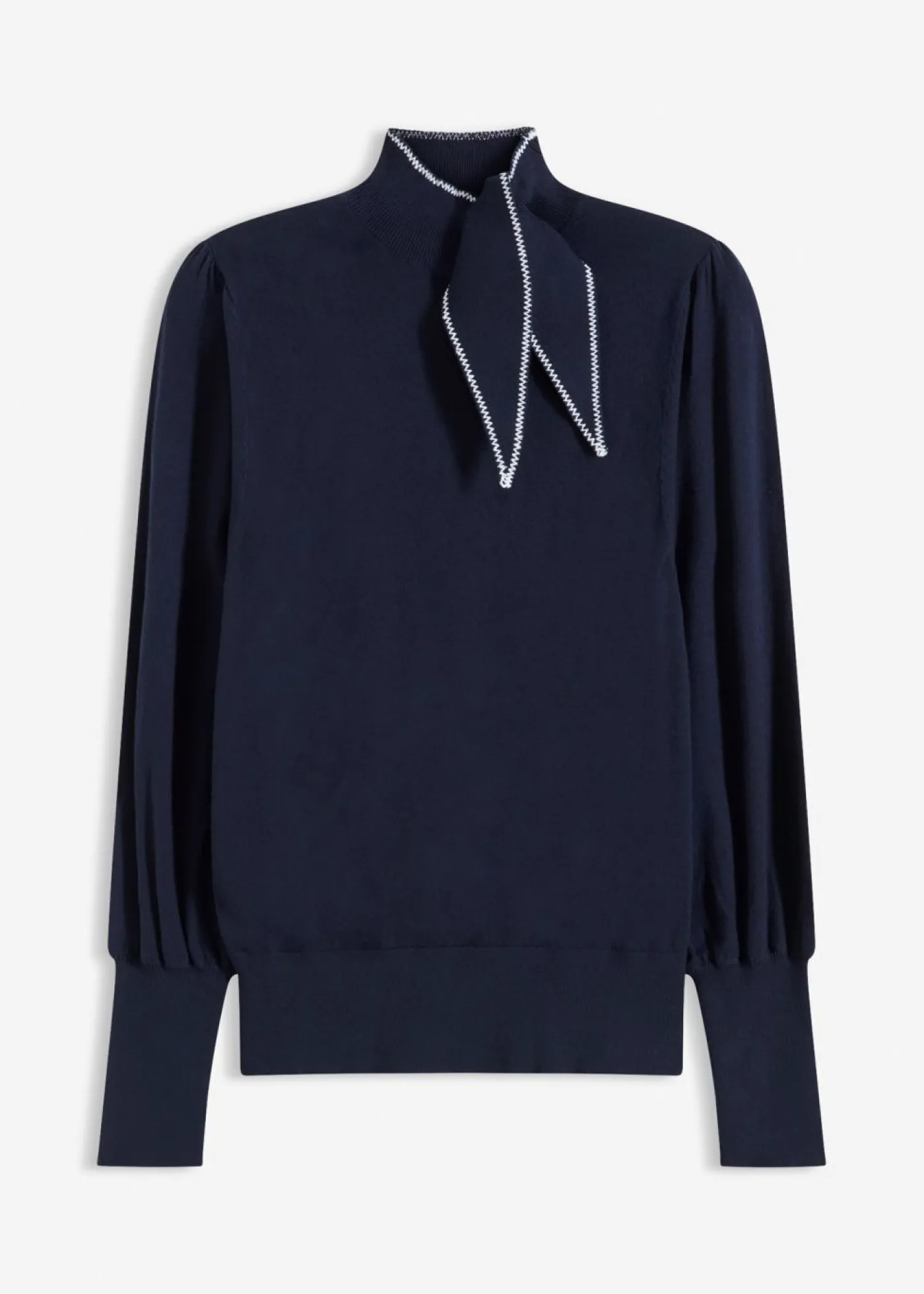 bonprix bonprix Jersey de mezcla de viscosa Azul marino-blanco Outlet