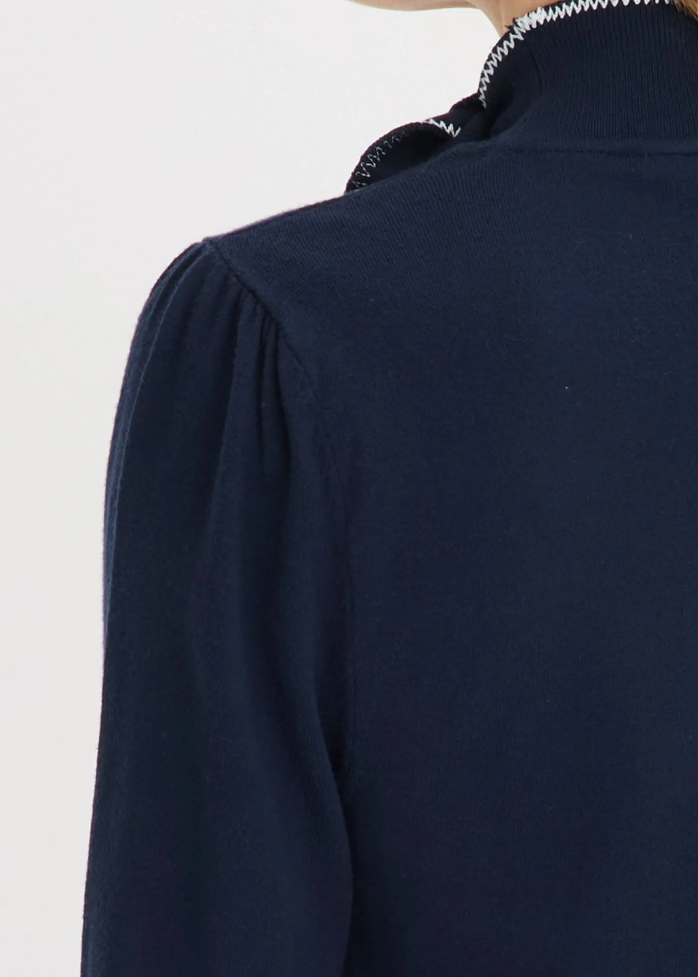 bonprix bonprix Jersey de mezcla de viscosa Azul marino-blanco Outlet