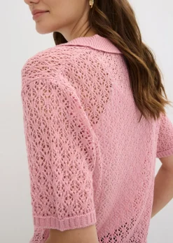 bonprix bonprix Jersey de punto ajour orquídea ahumado
