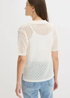 bonprix bonprix Jersey de punto ajour Blanco lana
