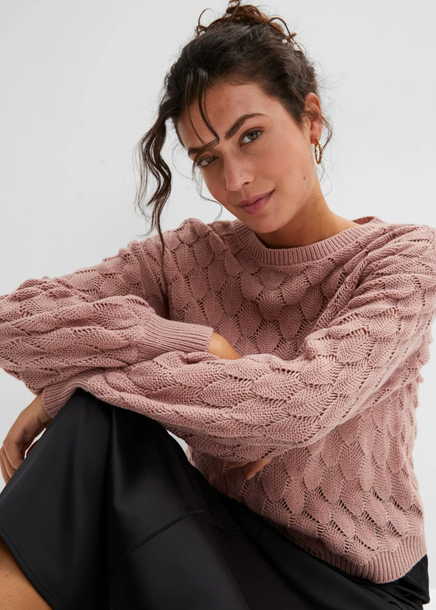bonprix bonprix Jersey de punto ajour Rosa palo Sale