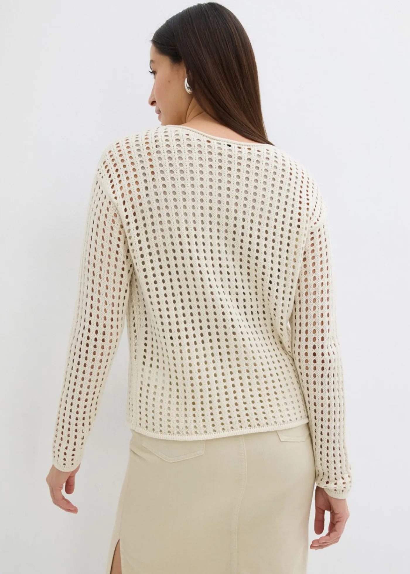 bonprix bonprix Jersey de punto ajour Crudo Outlet