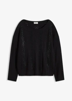bonprix bonprix Jersey de punto ajour Negro