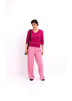 bonprix bonprix Jersey de punto ajour con hilo suave Rosa fucsia Hot