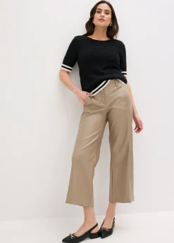 bonprix bonprix Jersey de punto ajour con hilo suave Negro-blanco lana Best