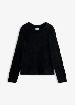 bonprix bonprix Jersey de punto ajour con hilo suave Negro Best