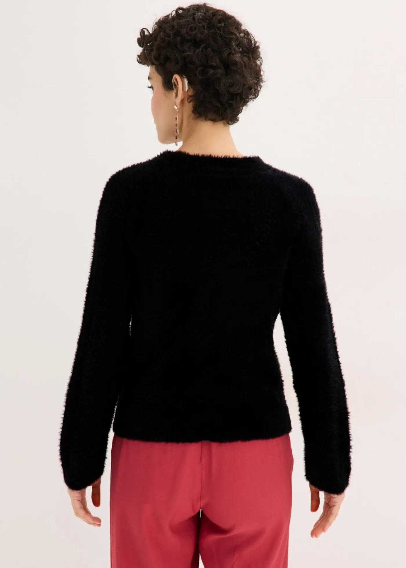 bonprix bonprix Jersey de punto ajour con hilo suave Negro Best