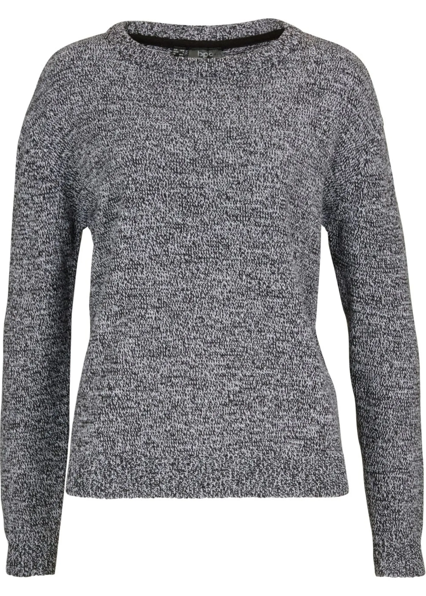 bonprix bonprix Jersey de punto con cuello redondo jaspeado Antracita jaspeado Discount