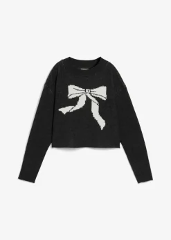 bonprix bonprix Jersey de punto con lazo Antracita jaspeado New