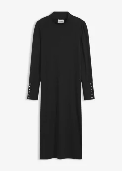 bonprix bonprix Jersey de punto de canalé de mezcla de viscosa Negro Outlet