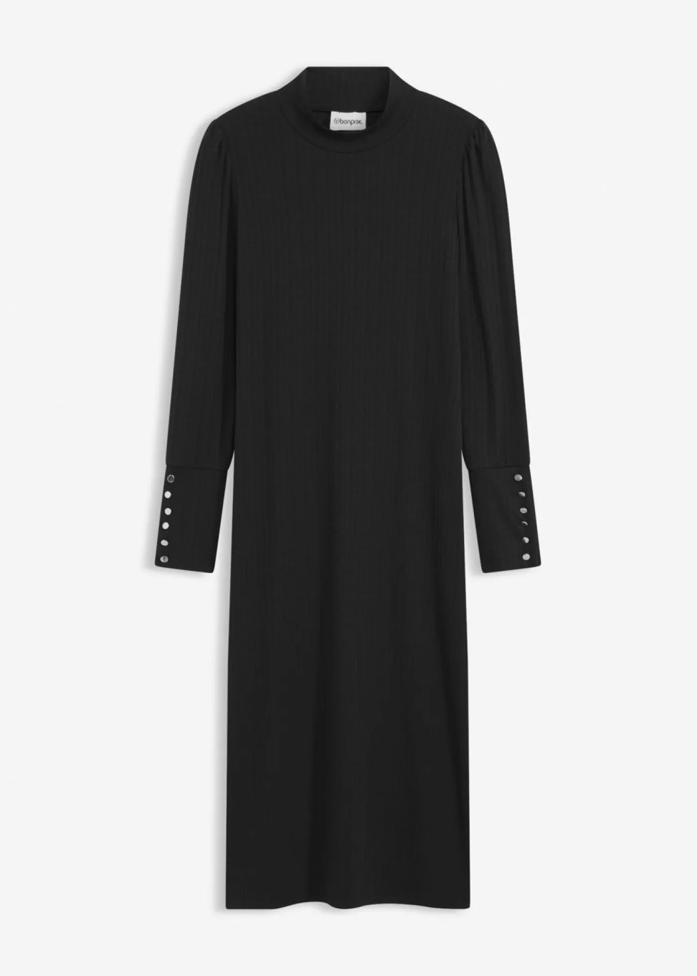 bonprix bonprix Jersey de punto de canalé de mezcla de viscosa Negro Outlet