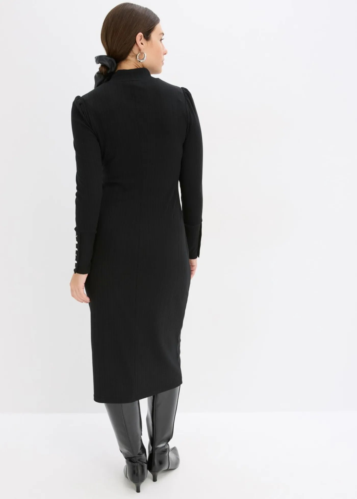 bonprix bonprix Jersey de punto de canalé de mezcla de viscosa Negro Outlet
