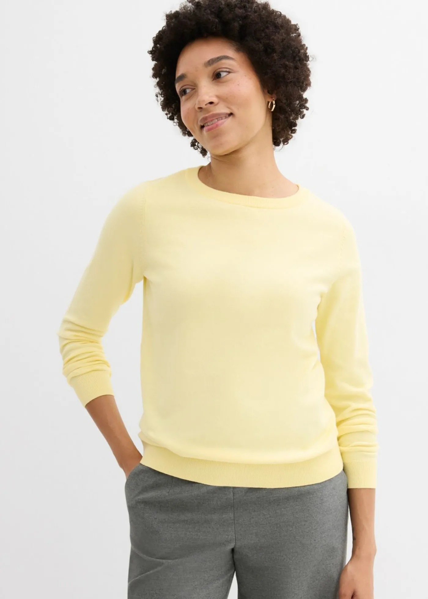 bonprix bonprix Jersey de punto fino Amarillo claro Sale