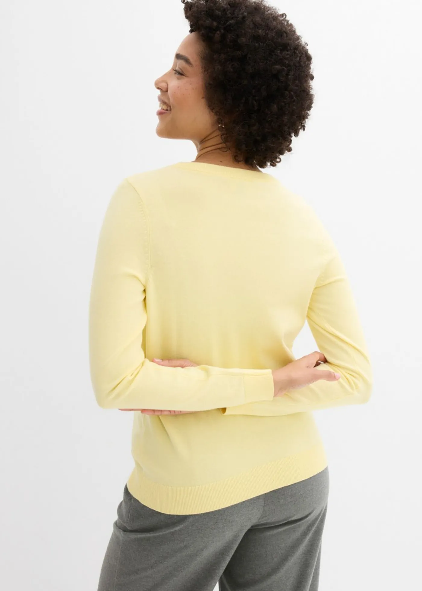 bonprix bonprix Jersey de punto fino Amarillo claro Sale