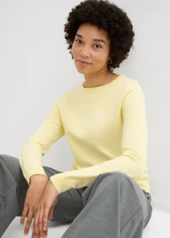 bonprix bonprix Jersey de punto fino Amarillo claro Sale