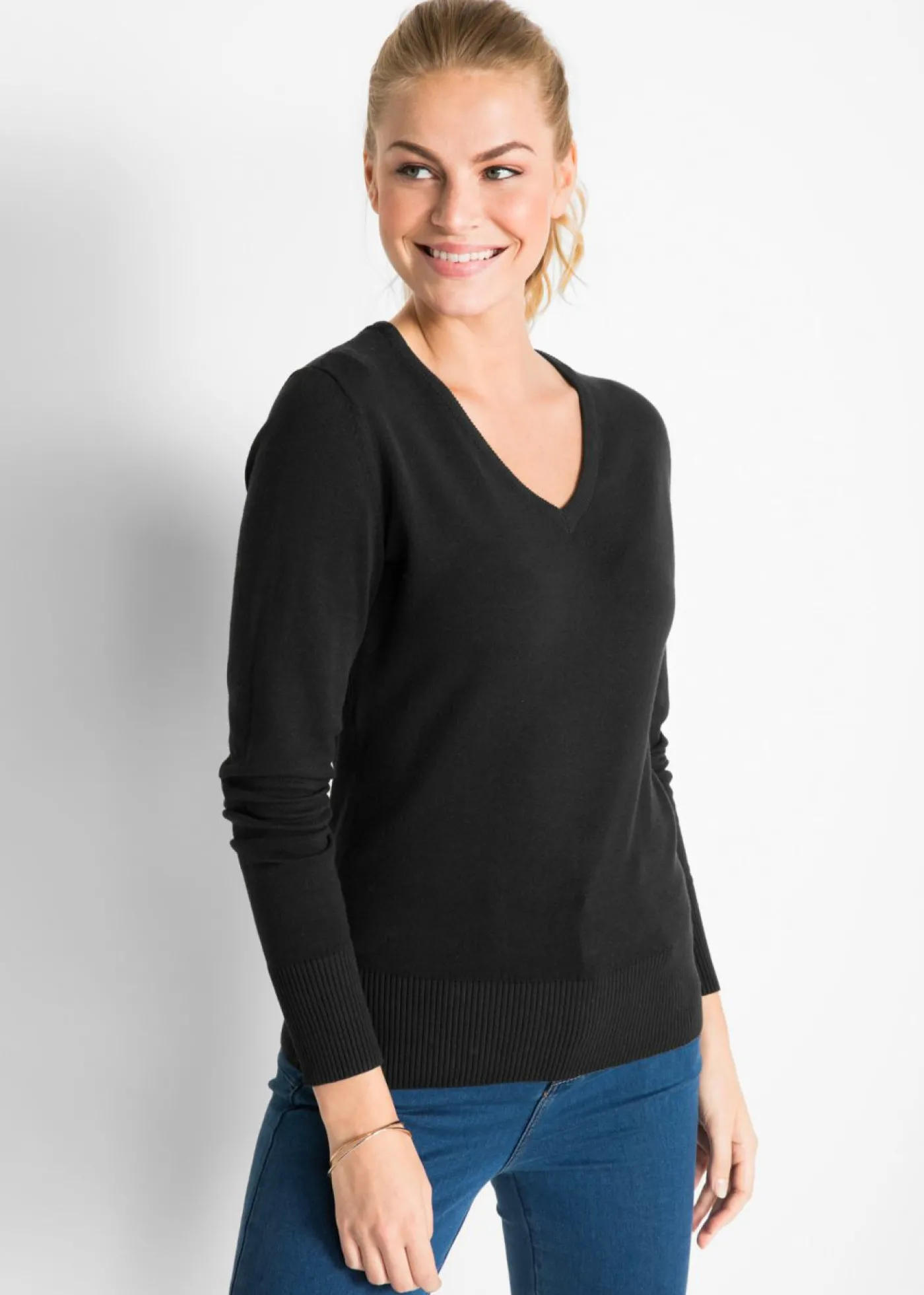 bonprix bonprix Jersey de punto fino Negro Outlet