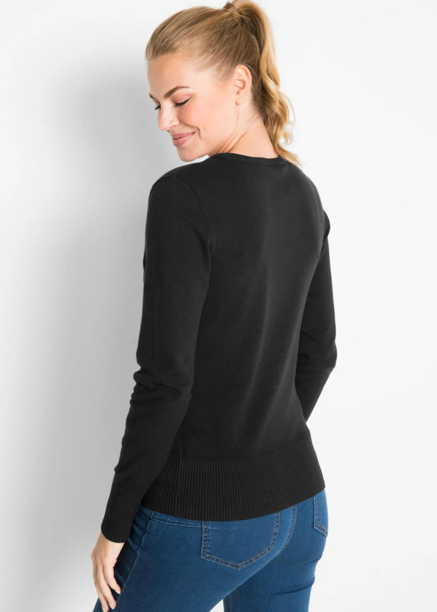 bonprix bonprix Jersey de punto fino Negro Outlet