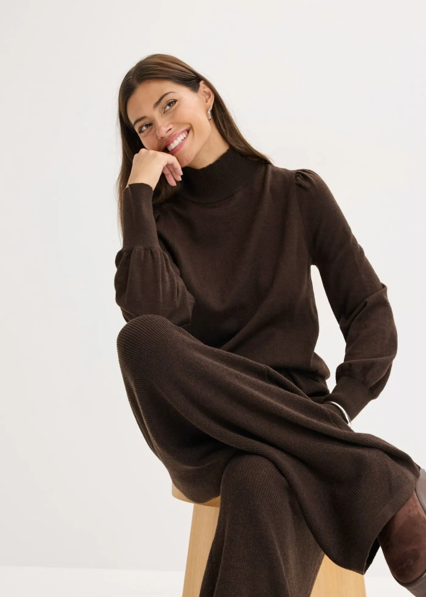bonprix bonprix Jersey de punto fino marrón oscuro moteado Discount