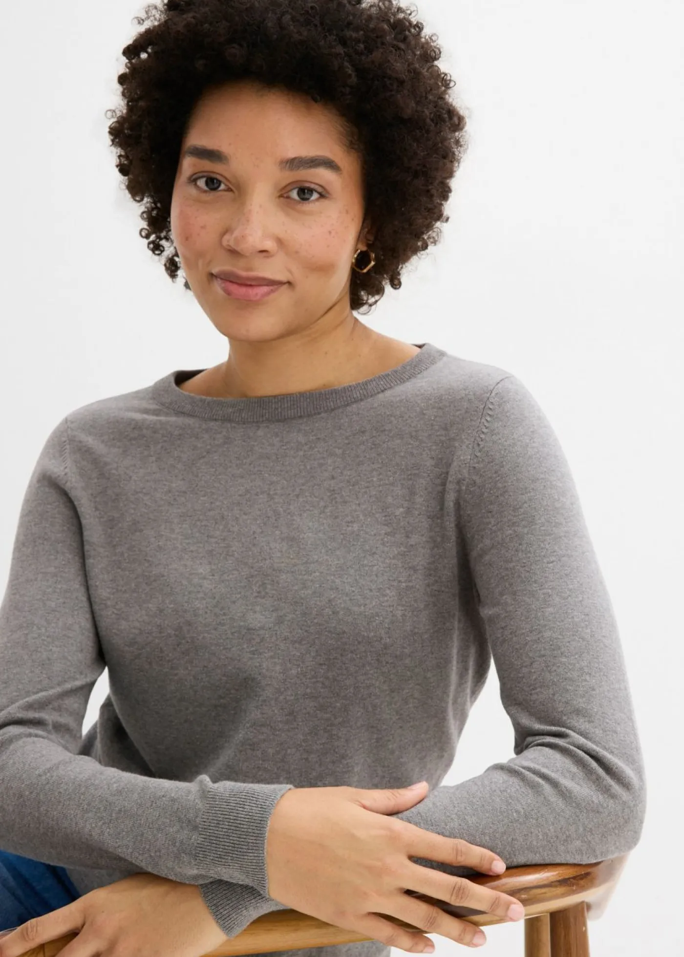 bonprix bonprix Jersey de punto fino gris jaspeado moteado Hot
