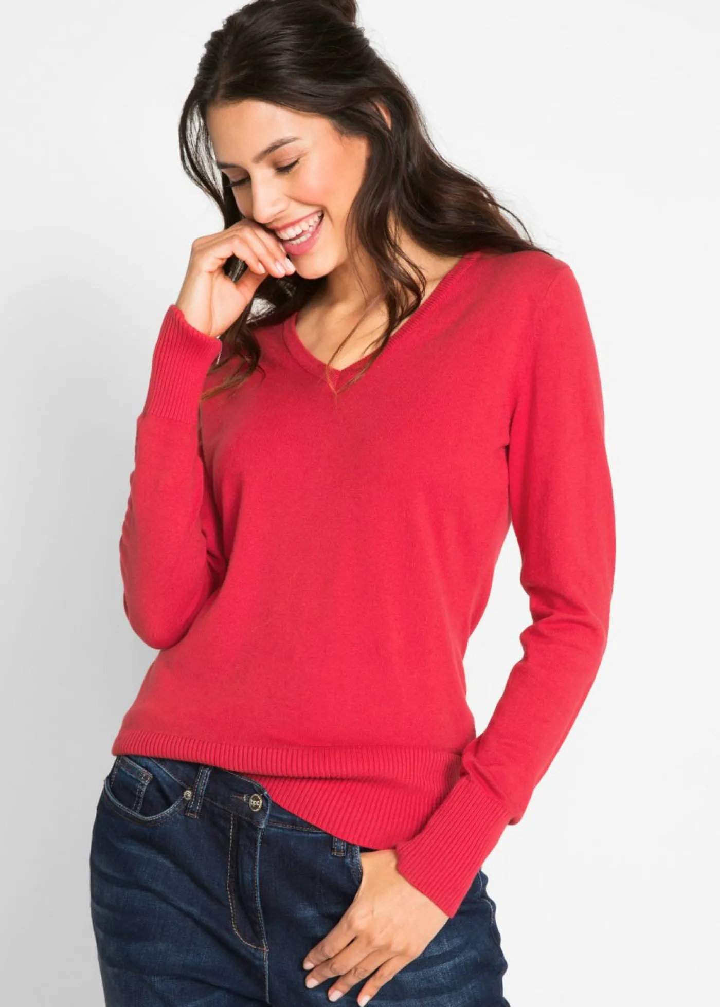 bonprix bonprix Jersey de punto fino Rojo Online