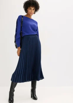 bonprix bonprix Jersey de punto fino con lentejuelas Azul zafiro New