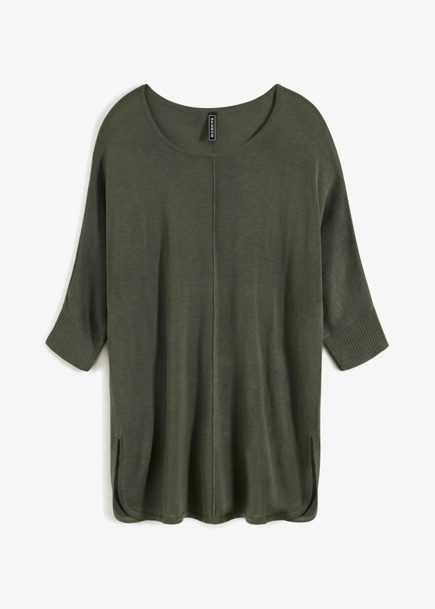 bonprix bonprix Jersey de punto fino con mangas 3/4 Verde eucalipto Clearance