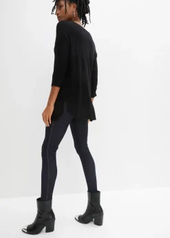 bonprix bonprix Jersey de punto fino con mangas 3/4 Negro Sale