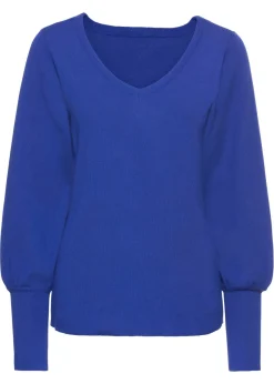 bonprix bonprix Jersey de punto fino con viscosa sostenible Azul zafiro Hot
