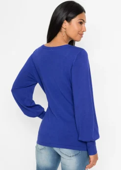 bonprix bonprix Jersey de punto fino con viscosa sostenible Azul zafiro Hot