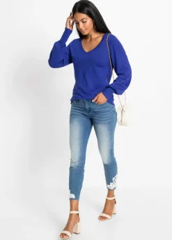 bonprix bonprix Jersey de punto fino con viscosa sostenible Azul zafiro Hot