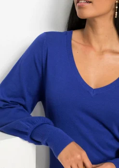 bonprix bonprix Jersey de punto fino con viscosa sostenible Azul zafiro Hot