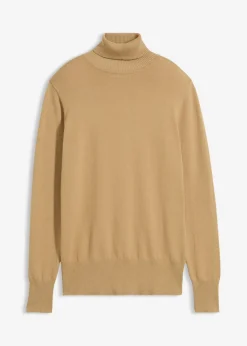 bonprix bonprix Jersey de punto fino con cuello alto Caqui claro Clearance