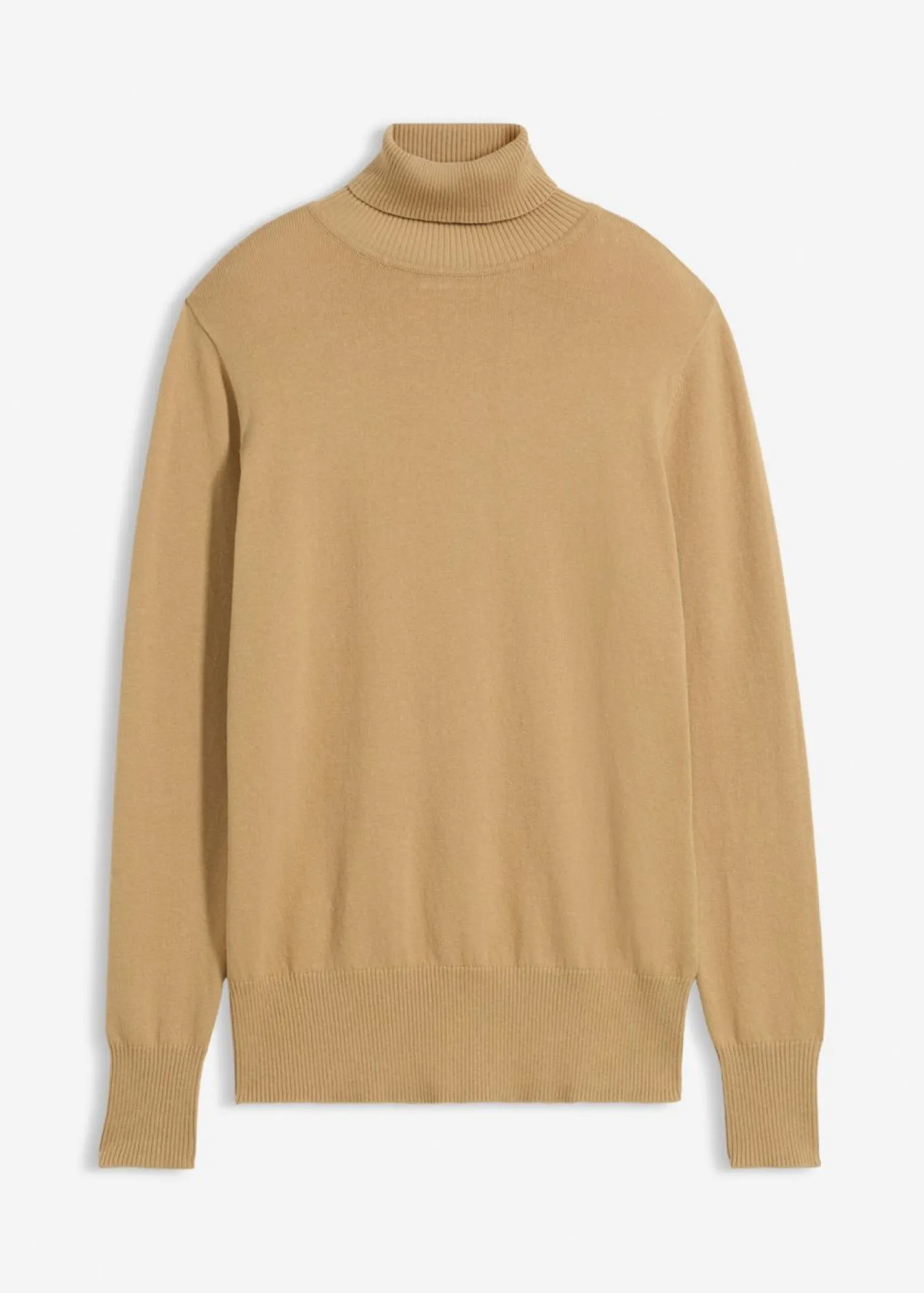 bonprix bonprix Jersey de punto fino con cuello alto Caqui claro Clearance