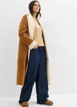 bonprix bonprix Jersey de punto fino con cuello alto Caqui claro Clearance