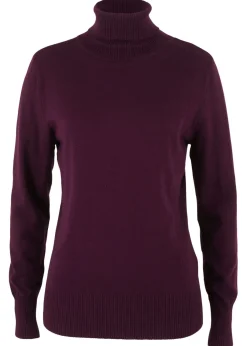 bonprix bonprix Jersey de punto fino con cuello alto Baya de saúco New