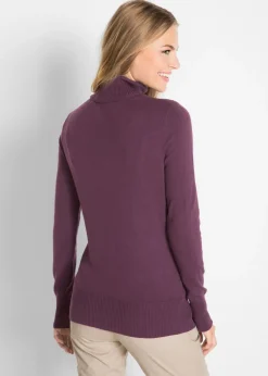 bonprix bonprix Jersey de punto fino con cuello alto Baya de saúco New