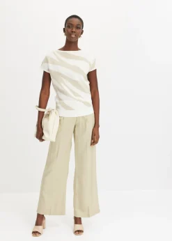 bonprix bonprix Jersey de punto fino con hilo brillante estampado cebra blanco lana-gris piedra Best