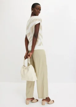 bonprix bonprix Jersey de punto fino con hilo brillante estampado cebra blanco lana-gris piedra Best